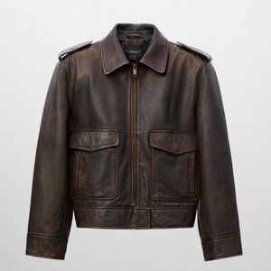 Jen ceballos 100% leather pocket jacket